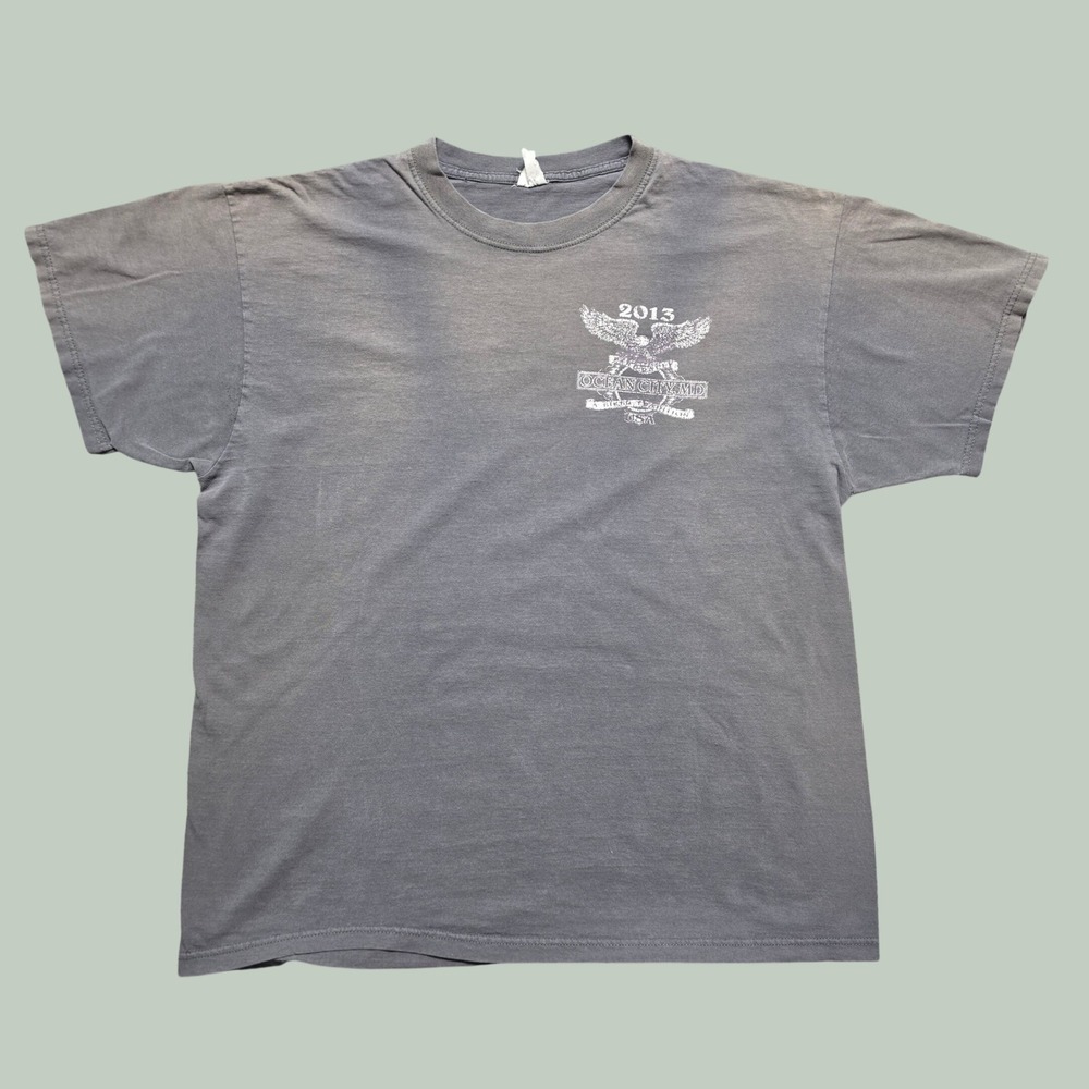 Vintage Graphic Bike Rally T-Shirt Mens XL Gray Ocean City MD Beefy-T